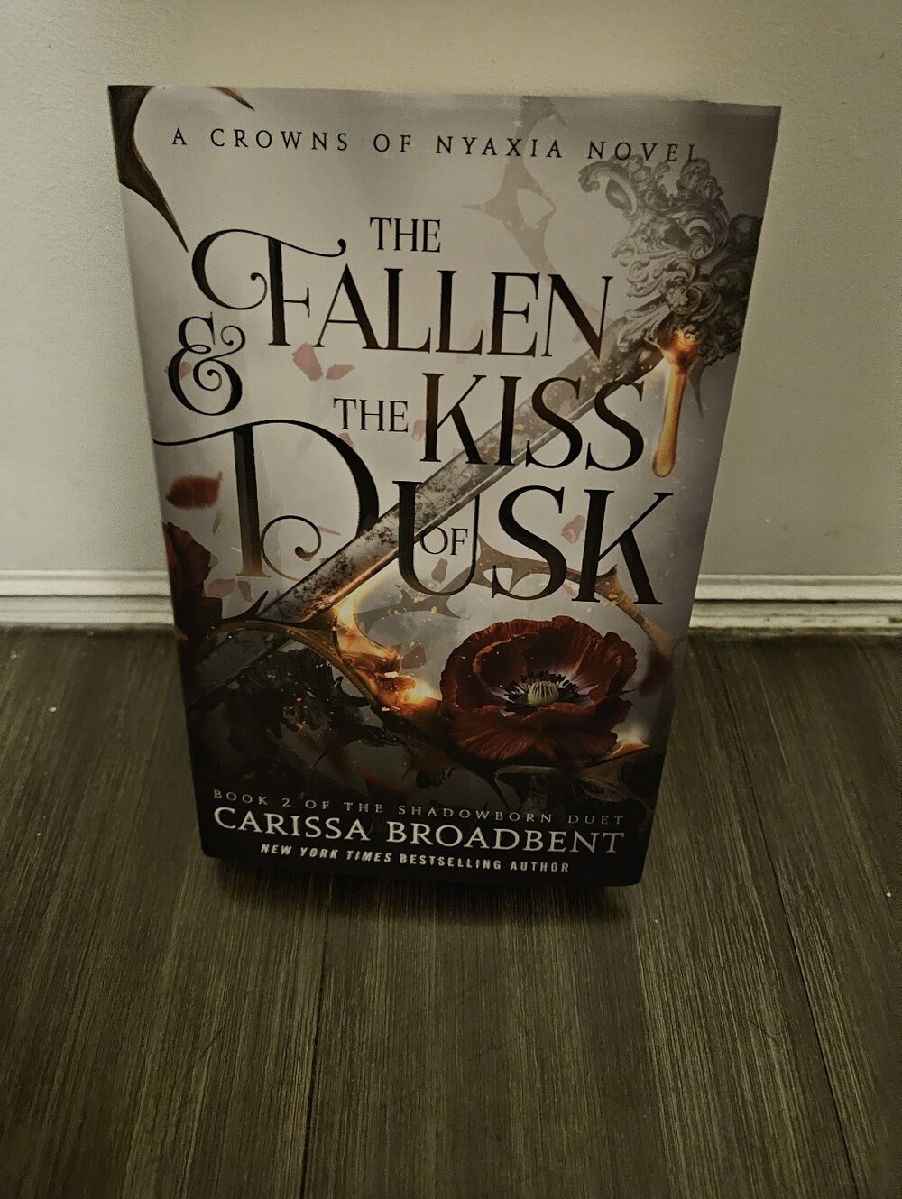 Carissa Broadbent 'The Fallen & The Kiss of Dusk' Wall Art Poster - Gray & Red
